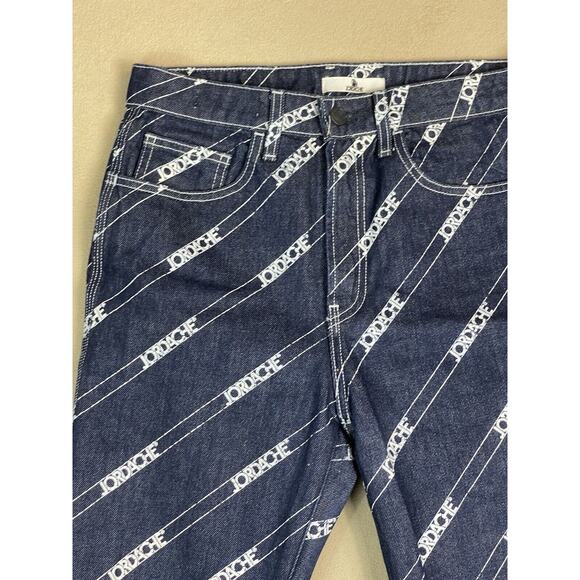 Jordache Jeans Womens 28 Blue Vintage Crop Diagonal Logo Casual‎ Denim Adult - Picture 2 of 13